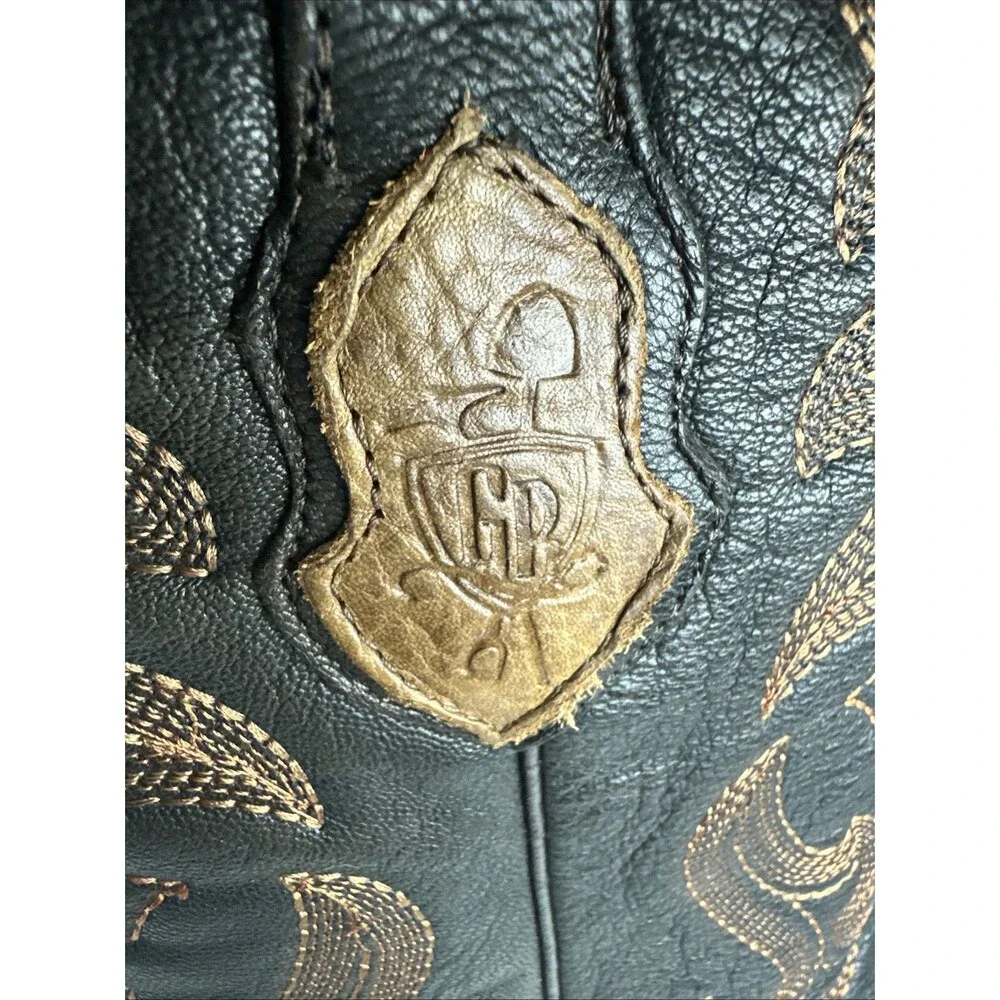 Gold Rush Cowboy Western Boots Black Brown Made In Mexico Size 27.5 MX / 8.5 US